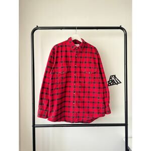 Filson Medium Weight Flannel Shirt Red Black Plaid